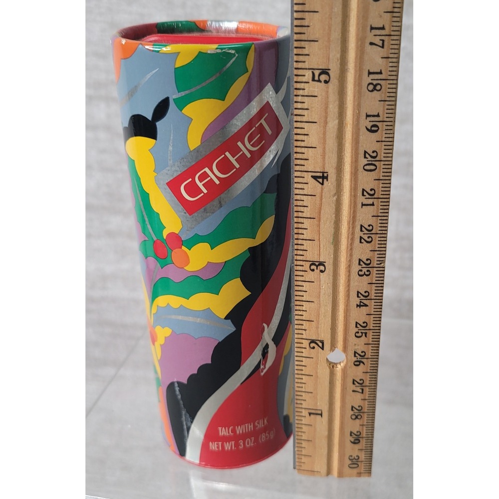 RARE Vintage Prince Matchabelli Cachet Talc with Silk 3 oz 90's Pop Art Design - Picture 7 of 9